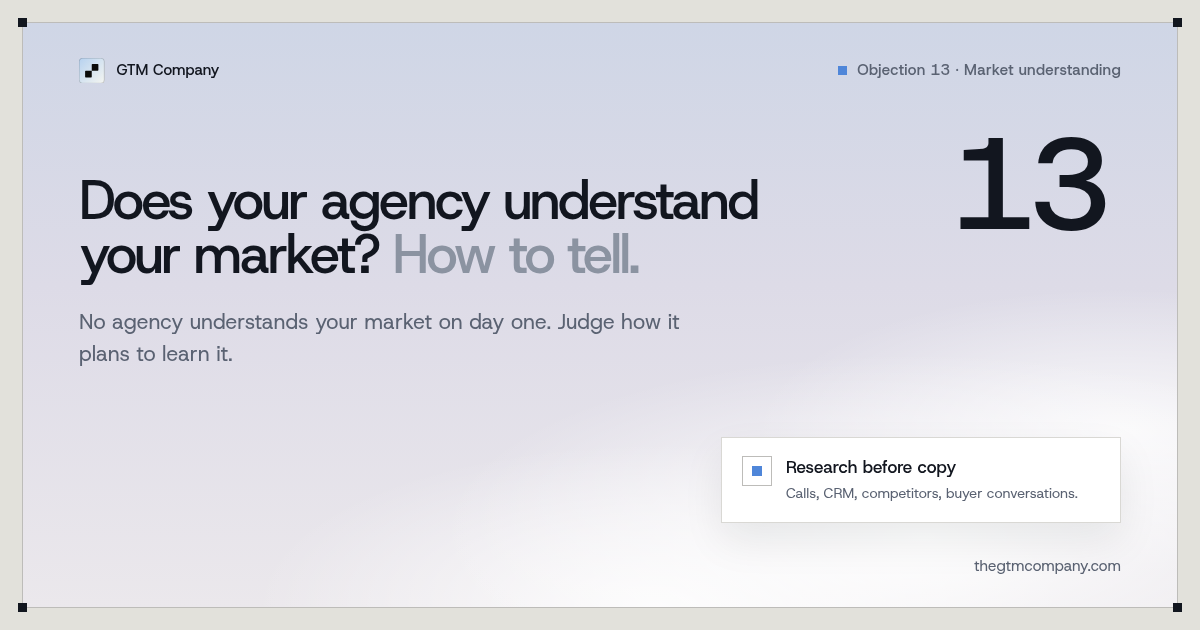 Hero graphic: How to tell if an outbound agency understands your market.